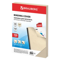 Обложки для переплета картонные Brauberg слоновая кость, А3, 230 г/кв.м, 100шт