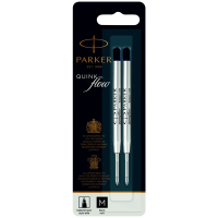 Стержень шариковый объемный Parker 'QuinkFlow Ball Point' черный, 98мм, 1,0мм, метал.корпус, 2шт, бл