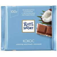 Шоколад Ritter Sport 100г с кокосовой начинкой, молочный