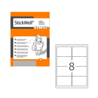 Этикетки самоклеящиеся Stickwell 11252, белые, 99.1x67.7мм, 800шт