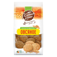Печенье Хлебный Спас овсяное Овсяные хлопья-ржаные хлопья без сахара, 300г