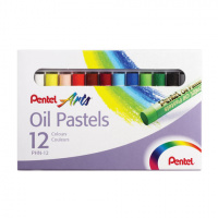Пастель масляная художественная PENTEL 'Oil Pastels', 12 цветов, круглое сечение, картонная упаковка