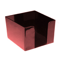 Подставка для бумажного блока Оскол-Пласт бордовая, 9х9х4.5см, пластик