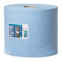 Протирочная бумага Tork Plus W1/W2, 130081, в рулоне, 119м, 3 слоя, голубая