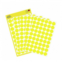 Этикетки маркеры Avery Zweckform 3144, желтые, d=12мм, 54шт на листе, 5 листов