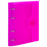 Тетрадь на кольцах А5 175х220 мм, 120 л., пластик, на липучке, с разделителями, BRAUBERG, Розовый, 4