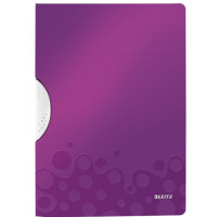 Пластиковая папка с клипом Leitz Wow фиолетовая, А4, до 30 листов, 41850062