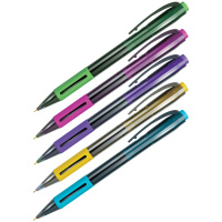 Шариковая ручка автоматическая Berlingo SI-400 Color синяя, 0.7мм, корпус ассорти