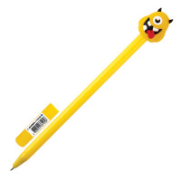 Ручка с топпером шариковая ЮНЛАНДИЯ 'Монстрик', корпус ассорти, СИНЯЯ, пишущий узел 0,7 мм, 143798