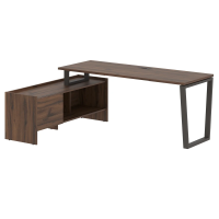 Стол с тумбой EVCT 19614 Дуб Денвер темный/Мокко 1960х1400х750 EDIS