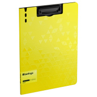 Папка-планшет с зажимом Berlingo 'Neon' А4, пластик (полифом), 1800мкм, желтый неон