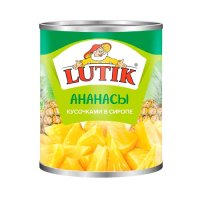 Ананасы Lutik кусочки в сиропе, 580мл