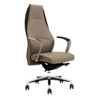 Кресло руководителя Helmi HL-E35 'Synchro Lux', экокожа серая, синхромеханизм, алюминий, до 150кг