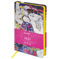 Ежедневник датированный 2023 А5 138x213 мм BRAUBERG 'Vista', под кожу, 'Klimt Gustav', 114133