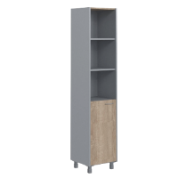 Шкаф-колонка высокий Skyland Offix NEW OHC 45.5, дуб сонома светлый/металлик, 456х450х2147мм