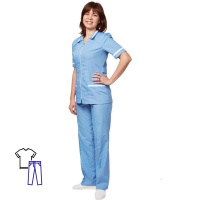 Медицинский костюм женский (р.56-58) 158-164, серо-голубой, 1 шт