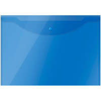 Пластиковая папка на кнопке Officespace синяя полупрозрачная, А3