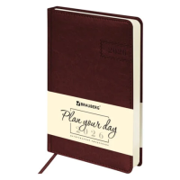 Ежедневник датированный 2026 А5 138x213 мм, BRAUBERG 'Imperial', под кожу, коричневый, 117061