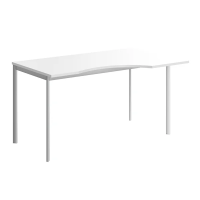 Стол прямой Skyland Imago-S СА-2S, эргономичный, правый, белый/алюминий, 1400х900х755мм