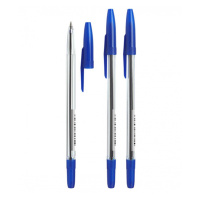 Ручка шариковая Стамм '511' синяя, 0,7мм, прозрачный корпус