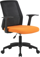 Кресло Cactus CS-MC222-BKOR черный сиденье оранжевый сетка/ткань низк.спин. крестов. пластик пластик