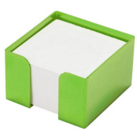 Подставка для бумажного блока Оскол-Пласт зеленая, 9х9х5см, пластик
