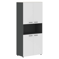Шкаф с 2-мя комплектами глухих малых дверей и топом JHC 85.4 Ясень белый/Антрацит 856х452х1949 JAY