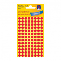Этикетки маркеры Avery Zweckform 3010, красные, d=8мм, 104шт на листе, 4 листа
