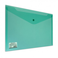 Пластиковая папка на кнопке Brauberg зеленая, А4, 224810