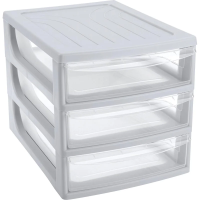 Бокс с выдвижными лотками А4 260х368х265мм 3выдв.отд, светло-сер. 433223930