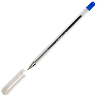 Шариковая ручка Officespace синяя, 1.0мм, прозрачный корпус