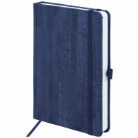 Ежедневник недатированный Brauberg Wood синий, А5, 136 листов, кожзам, резинка-фиксатор