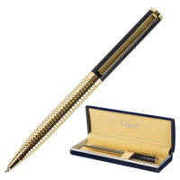 Шариковая ручка автоматическая Galant Black Melbourne синяя, 0.7мм, черный/золотой корпус