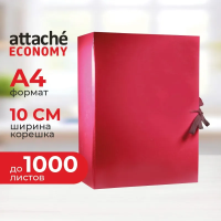 Папка архивная складная 100мм Attache Economy, цвет бордо