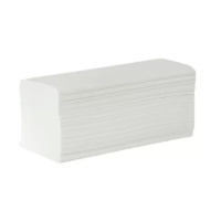 Бумажные полотенца листовые, V-сложение, 250шт, 1 слой, белые, 061255