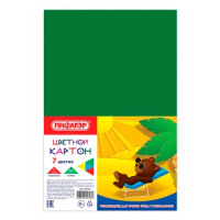 Цветной картон Staff 7 цветов, А4, 200 г/м2