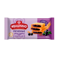 Печенье Ивашкино с начинкой черная смородина и лен, 180г