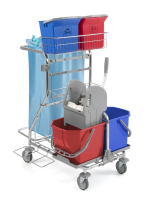 Тележка Modular112 TTS,  хром,  c 2мя ведрами (2*15 л),  2-мя ведрами (2*6 л) и держателем для мешка