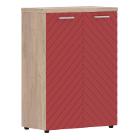 Шкаф с глухими средними дверьми и топом TLMC 85.1 Красный/Дуб Каньон Z 856х450х1203 TORR LUX