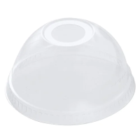 Крышка к одноразовому контейнеру Упакс-Юнити d=95мм, прозрачная, с отверстием, 50шт/уп