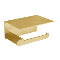 Держатель туалетной бумаги Nofer Capri с полочкой, золотой, 16228.G