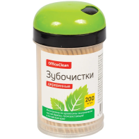 Зубочистки Officeclean 200шт, пластиковая упаковка