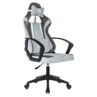 Кресло компьютерное BRABIX 'Forcer GM-127', 2 подушки, ткань, серое/светло-голубое, 533214