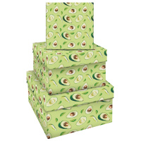 Набор квадратных коробок 3в1, MESHU 'Avocado', (19,5*19,5*11-15,5*15,5*9см)
