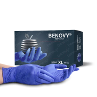 Перчатки нитриловые Benovy Nitrile MultiColor BS р.XL, сиренево-голубые, 50 пар