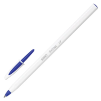 Шариковая ручка Bic Cristal Up синяя, 1.2мм, белый корпус