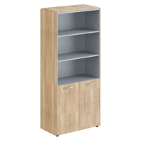 Шкаф высокий Skyland Dioni DHC 85.5, дуб каньон, 892х470х1950мм, с глухими малыми дверьми и обвязкой