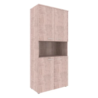 Шкаф высокий Skyland Xten XHC 85.4, дуб сонома, 856х432х1955мм, с двумя комплектами малых дверей, с топом