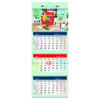 Календарь квартальный 3 бл. на 4 гр. OfficeSpace Elite 'Уютный год', с бегунком, 2024г.