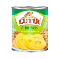 Ананасы Lutik кольца в сиропе, 580мл